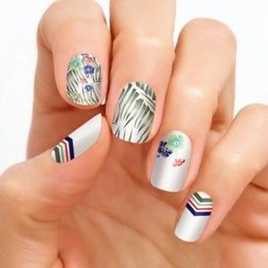 Color Street Tahiti Getaway Tropical Floral Nail Strips NWT